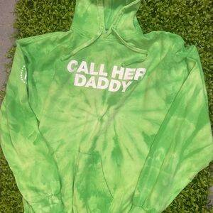 Call Her Daddy Green Tie-Dye Hoodie